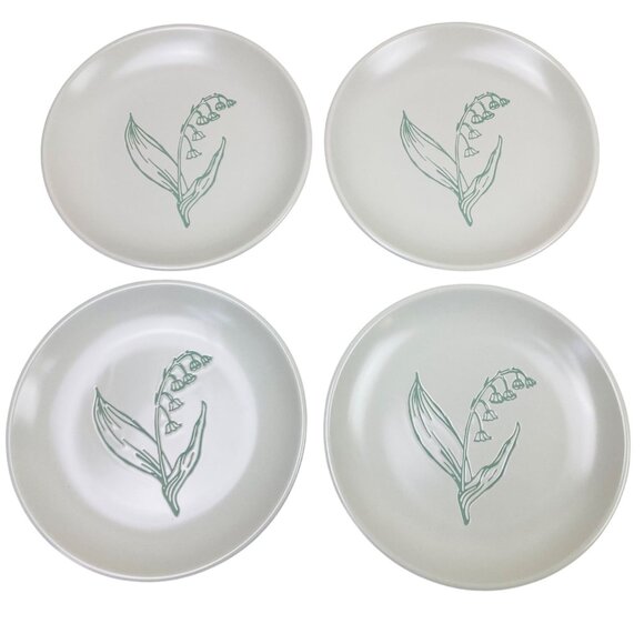 Bee & Willow Home Lily Of The Valley Saucer Plates 6.75" Springfield Set of 4 - Picture 1 of 3
